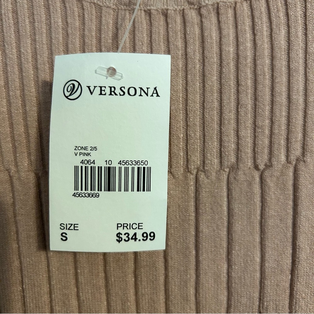NWT Versona Ontwelfth Pink Ribbed Puff Cinched Sleeves Classy Blouse - Picture 7 of 10